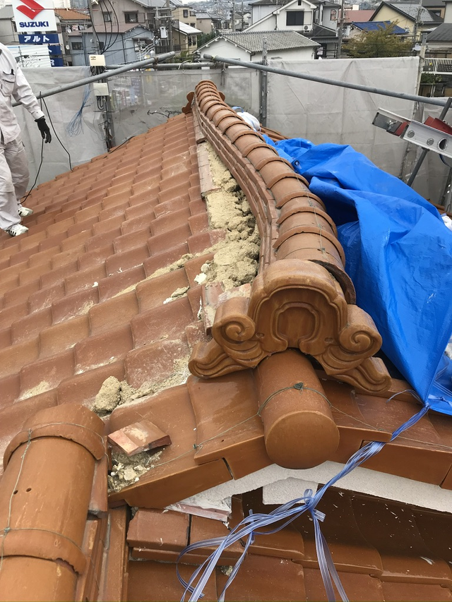 交野市屋根葺き替え工事before